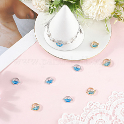 8 Stück 2 Farben Messing himmelblau Zirkonia Verbinder Charms&nbsp;KK-BBC0018-19