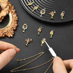 10pcs 5 styles pendentifs en laiton micro pavé de zircone cubique&nbsp;KK-CJ0004-43