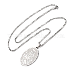 Collane con ciondolo in acciaio inossidabile 304&nbsp;NJEW-B153-02C-P