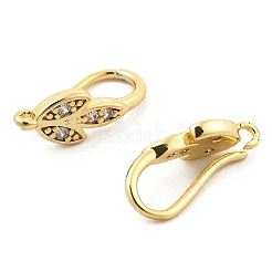 Ganci per orecchini in ottone con zirconi cubici&nbsp;KK-Q782-03G