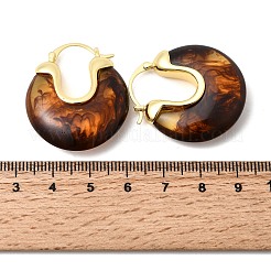 Pendientes de aro de resina de latón&nbsp;EJEW-P333-11C-G02