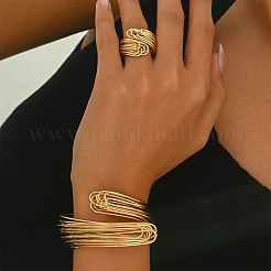 Elegante mehrlagige Armreif- und Ringsets aus Messing für Bankette und Partys&nbsp;TV3814