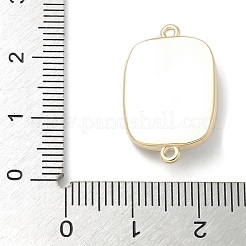 Rectángulo de latón esmaltado con dijes de conector de estrella de mar&nbsp;KK-M308-08G-01