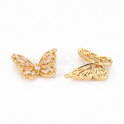 Pendenti in zirconi cubici trasparenti in micro pavè di ottone&nbsp;X-ZIRC-S068-042-NF