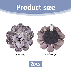 2 Stück Blumen-Schuhschnallenclips aus Polyester&nbsp;DIY-FH0010-56B