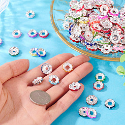 100 Stück Messing Strass Abstandsperlen&nbsp;KK-TA0002-12