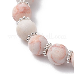 Braccialetti elastici con perline rotonde in pietre preziose naturali e sintetiche miste satinate per donne e uomini&nbsp;BJEW-JB12471-03