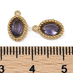 Dijes de circonita cúbica micropavé de acero inoxidable 304 con revestimiento iónico (IP)&nbsp;STAS-K256-19G