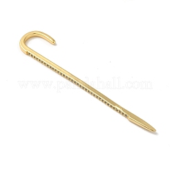 Orecchini a gancio cingolato avvolgenti in ottone con micro pavé di zirconi trasparenti da donna&nbsp;EJEW-C097-01G-03