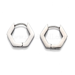 Pendientes de aro hexagonales de acero inoxidable 304 resistentes al deslustre&nbsp;STAS-H156-03A-P
