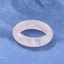 Natürliche Rosenquarz-Glattbandringe&nbsp;PW-WG25917-06
