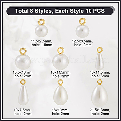 80 Stück 8 Stile ABS-Kunststoff-Perlenanhänger&nbsp;FIND-GA0006-80G
