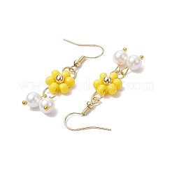 Orecchini pendenti con perle di conchiglia e semi di vetro&nbsp;EJEW-MZ00310-04