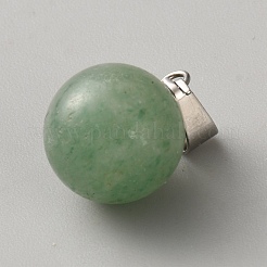 Ciondoli a sfera rotonda in avventurina verde naturale&nbsp;G-WH0030-47H