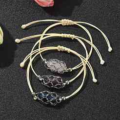 Braccialetti con maglie a proiettile con pietre preziose naturali miste&nbsp;BJEW-JB09903-01