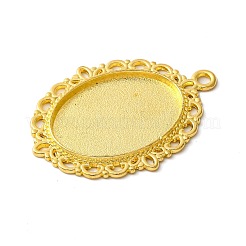 Aleación ovalada bases cabochon pendiente de estilo tibetano&nbsp;TIBEP-Q054-44G-RS