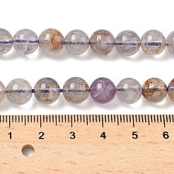 Natürliche violette Phantomquarz-Perlenstränge aus violettem Lodolith&nbsp;G-L644-D01-8mm