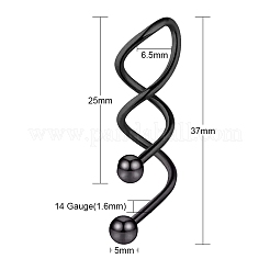 Spiralhantel aus 316 Edelstahl&nbsp;AJEW-G042-02EB