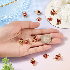 12 pz. 3 stili di ciondolo con collegamento a maglie del Sacro Cuore di Gesù in ottone smaltato&nbsp;KK-TA0003-50