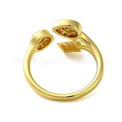 Latón con anillos de circonita cúbica&nbsp;RJEW-B057-03G-04