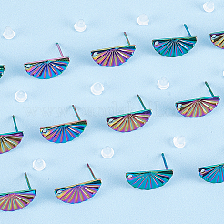 40 Stück Regenbogenfarbene Ohrstecker aus 304 Edelstahl&nbsp;EJEW-AR0001-02