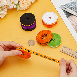 8 Rolle 8 Farben Halloween Polyester bedrucktes Ripsband&nbsp;OCOR-PH0004-26