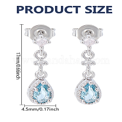 1 par de pendientes colgantes de latón con micro pavé de circonita cúbica para mujer&nbsp;EJEW-LP0004-90
