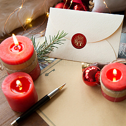 Timbre de sceau de cire en laiton de Noël avec poignée&nbsp;AJEW-WH0184-0642