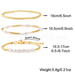 3-teiliges Set aus elastischen Armbändern mit Imitationsperlen für Damen&nbsp;AM8486-4