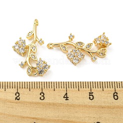 Ciondoli connettore in ottone con micro pavé di zirconi chiari&nbsp;KK-G478-01KCG