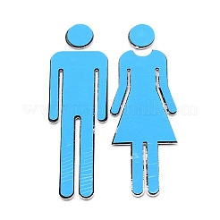 Adesivi per segnaletica da bagno per donna e uomo in plastica ABS elettrolitica&nbsp;AJEW-WH0252-24