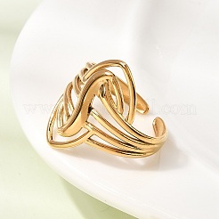 Offene Manschettenringe aus Edelstahl 304 für Damen&nbsp;RJEW-L342-14G
