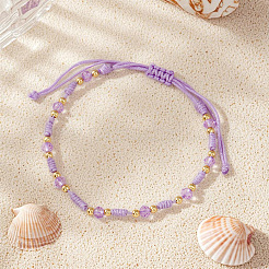 Braccialetti di perline intrecciate con perline di vetro e ottone&nbsp;ZQ2730