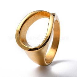304 из нержавеющей стали шириной полосы кольца, золотые, размер США 6~9 (16.5~19 мм)