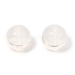 Пластиковые ушные гайки tpe, с 316 хирургическими выводами из нержавеющей стали, спинки для серьги, полукруглые / купольные, серебряные, 4x5 мм