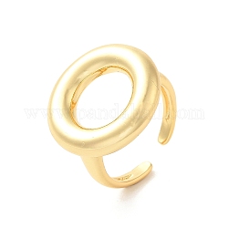 Polsini aperti in ottone, anello, vero placcato oro 18k, misura degli stati uniti 7 1/4 (17.5mm)