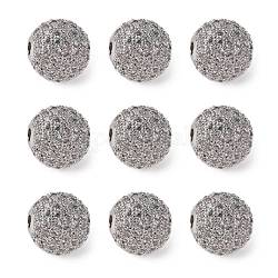 Латунные шарики циркония кубической, круглые, платина, 12 мм, отверстие : 2 мм