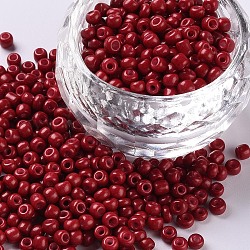 Perles de rocaille en verre, rouge foncé, 12/0, 1.5~2mm, Trou: 0.5~1mm, environ 30000 pcs / sachet 