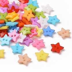2-луночное акрил звезда 12 мм свитер Дети одежды фурнитуры, окрашенные, разноцветные, 12x2 мм, отверстие : 1 мм