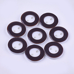 Пуговицы из смолы, 2-луночное, плоско-круглые, кокосового коричневый, 13x2 мм, отверстие : 1.8 мм, около 1000 шт / упаковка