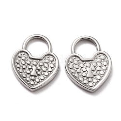 304 Stainless Steel Charms Cabochon Setting for Enamel, Heart, Stainless Steel Color, 13x10x1.5mm, Hole: 4x4.5mm