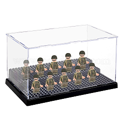 Vetrine per minifigure in acrilico a 3 livello, scatola di visualizzazione a prova di polvere, per riporre i giocattoli di action figure, rettangolo, nero, prodotto finito: 25.8x15.6x13.7 cm
