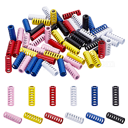 Chgcraft 60pcs 6 colores extremos de cable de aleación, tapas de los extremos, columna, color mezclado, 20x6.5mm, agujero: 4mm y 6 mm, 10 piezas / color