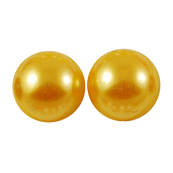 ABS Plastic Imitation Pearl Cabochons, Half Round, Goldenrod, 2.5x1.25mm
