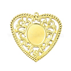 Configuración de cabujón colgante grande hueco de hierro chapado en estante, corazón, dorado, Bandeja: 19x25 mm, 59.5x56x1mm, agujero: 2.2 mm