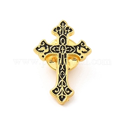Perno smaltato a croce, distintivo in lega d'oro per i vestiti dello zaino, nero, 28x19x2mm