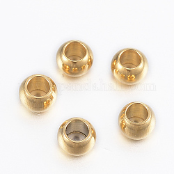 Placcatura ionica (ip) 304 perline in acciaio inossidabile, tondo, oro, 4x3mm, Foro: 2 mm
