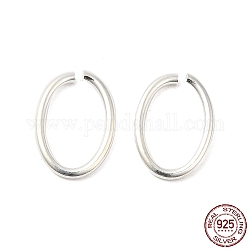 925 Sterling Silver Open Jump Rings, Oval, Silver, 11.7x8.5x1.2mm, Inner Diameter: 6.3x9.5mm, about 33pcs/10g