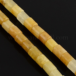 Jade topaze naturelle brins pierre de perles, colonne, verge d'or, 6x6mm, Trou: 1mm, Environ 66 pcs/chapelet, 15.7 pouce