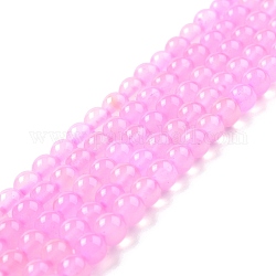 Natürliche Chalcedon-Perlenstränge der Güteklasse A, gefärbt und erhitzt, Runde, Perle rosa, 6 mm, Bohrung: 1.2 mm, ca. 62 Stk. / Strang, 14.76 Zoll (37.5 cm)